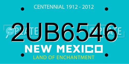 2UB6546 New Mexico License Plate