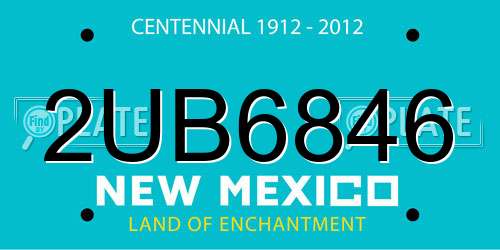 2UB6846 New Mexico License Plate