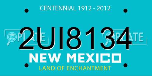 2UI8134 New Mexico License Plate