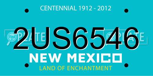 2US6546 New Mexico License Plate