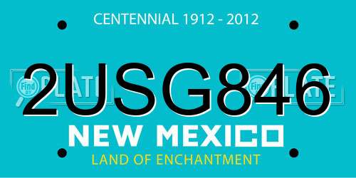 2USG846 New Mexico License Plate