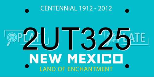 2UT325 New Mexico License Plate