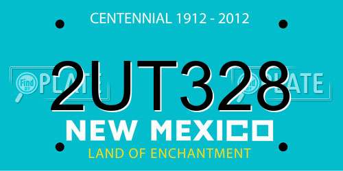 2UT328 New Mexico License Plate