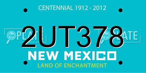 2UT378 New Mexico License Plate