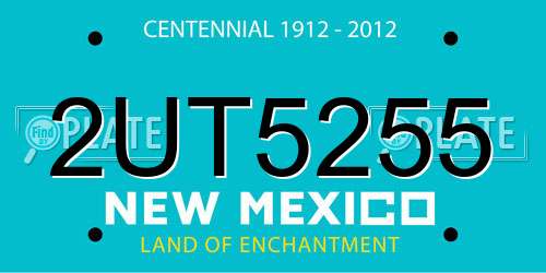 2UT5255 New Mexico License Plate