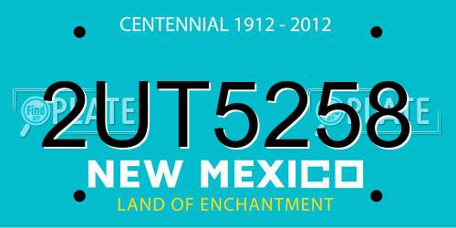 2UT5258 New Mexico License Plate