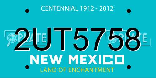 2UT5758 New Mexico License Plate