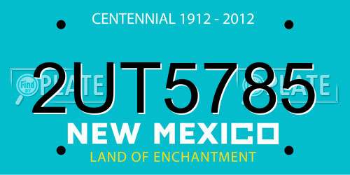 2UT5785 New Mexico License Plate