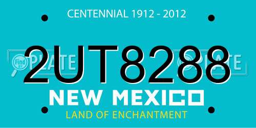 2UT8288 New Mexico License Plate