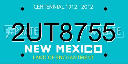 2UT8755 New Mexico License Plate
