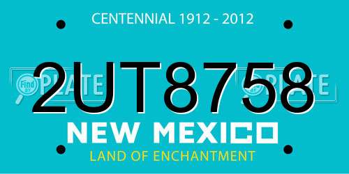 2UT8758 New Mexico License Plate
