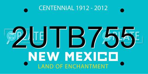 2UTB755 New Mexico License Plate