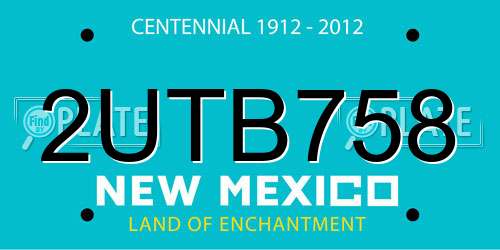 2UTB758 New Mexico License Plate