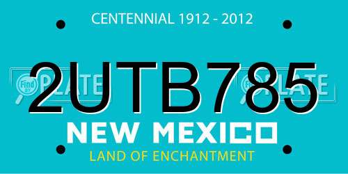 2UTB785 New Mexico License Plate