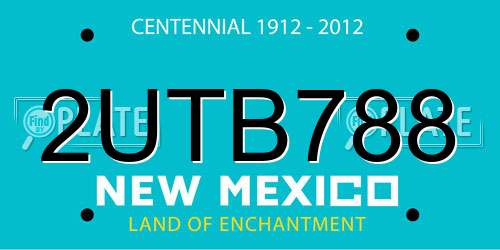 2UTB788 New Mexico License Plate