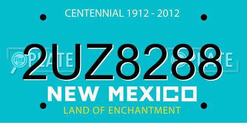 2UZ8288 New Mexico License Plate