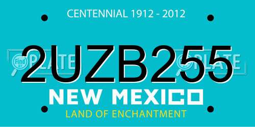 2UZB255 New Mexico License Plate