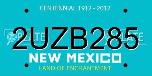 2UZB285 New Mexico License Plate