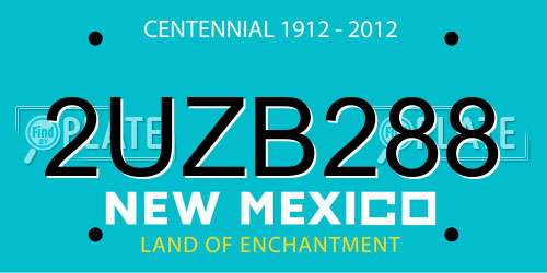 2UZB288 New Mexico License Plate