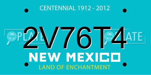 2V76T4 New Mexico License Plate