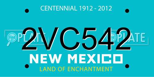 2VC542 New Mexico License Plate