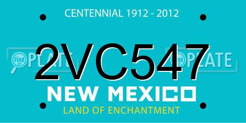 2VC547 New Mexico License Plate