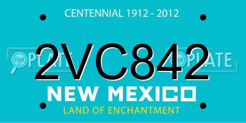 2VC842 New Mexico License Plate