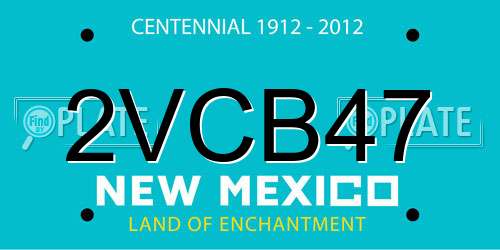 2VCB47 New Mexico License Plate