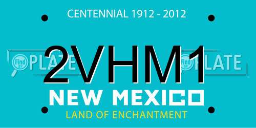 2VHM1 New Mexico License Plate