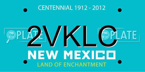 2VKLC New Mexico License Plate
