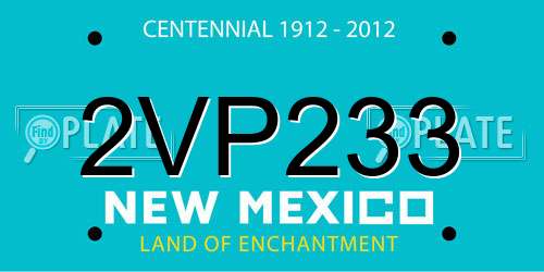 2VP233 New Mexico License Plate
