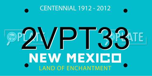 2VPT33 New Mexico License Plate