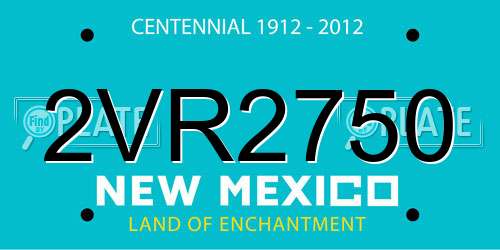 2VR2750 New Mexico License Plate