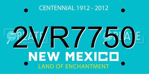 2VR7750 New Mexico License Plate