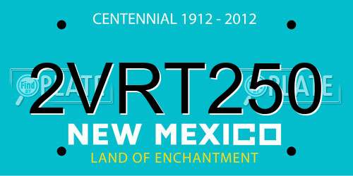2VRT250 New Mexico License Plate