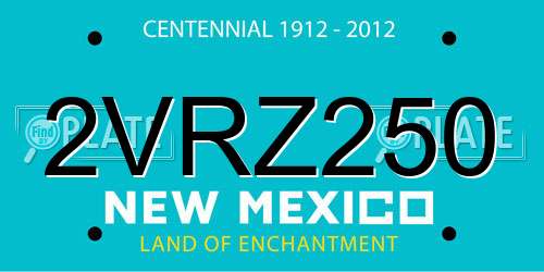 2VRZ250 New Mexico License Plate