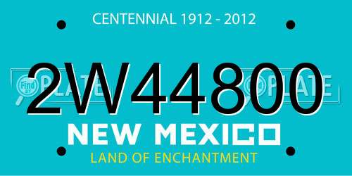 2W44800 New Mexico License Plate