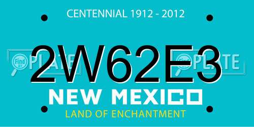 2W62E3 New Mexico License Plate