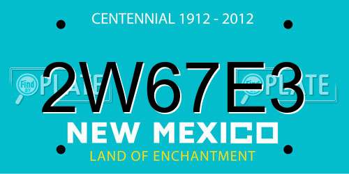 2W67E3 New Mexico License Plate
