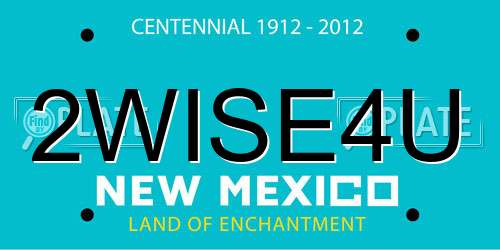2WISE4U New Mexico License Plate
