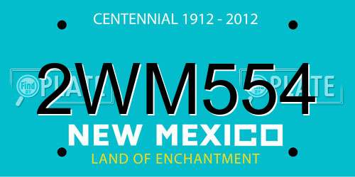 2WM554 New Mexico License Plate