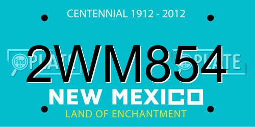 2WM854 New Mexico License Plate