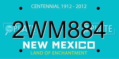 2WM884 New Mexico License Plate