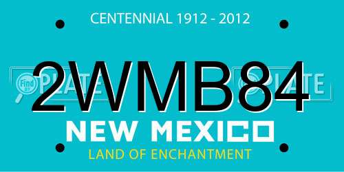2WMB84 New Mexico License Plate