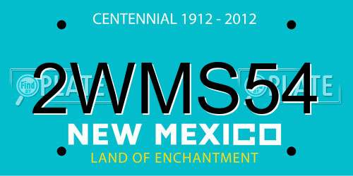 2WMS54 New Mexico License Plate
