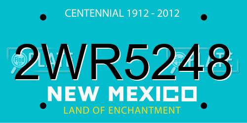 2WR5248 New Mexico License Plate
