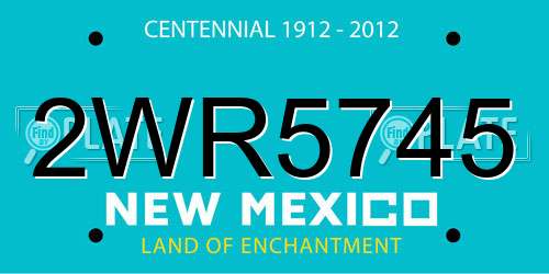 2WR5745 New Mexico License Plate