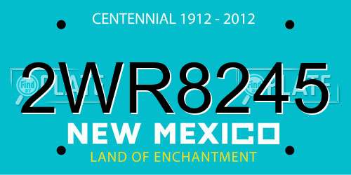 2WR8245 New Mexico License Plate