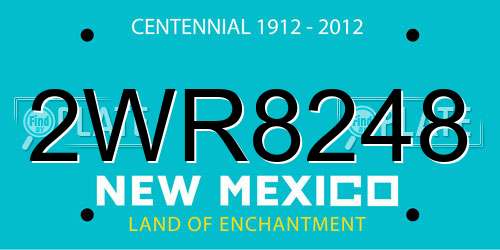 2WR8248 New Mexico License Plate