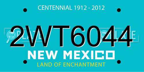 2WT6044 New Mexico License Plate